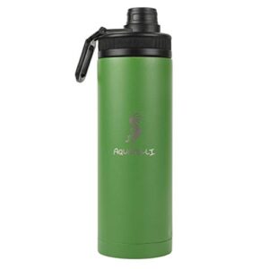 aquapelli vacuum insulated water bottle, 18 ounces, willow green