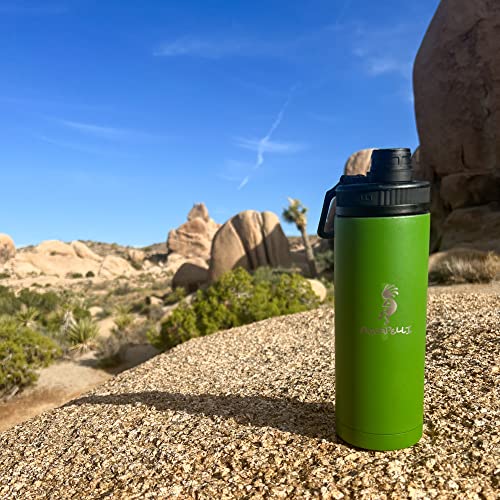 Aquapelli Vacuum Insulated Water Bottle, 18 Ounces, Willow Green