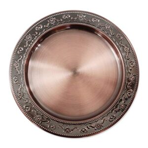brightalk 13-inch stainless steel charger plates, 6pcs copper dinner plate chargers round server ware