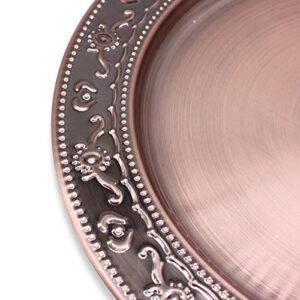 Brightalk 13-Inch Stainless Steel Charger Plates, 6Pcs Copper Dinner Plate Chargers Round Server Ware