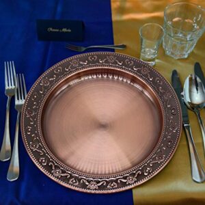 Brightalk 13-Inch Stainless Steel Charger Plates, 6Pcs Copper Dinner Plate Chargers Round Server Ware