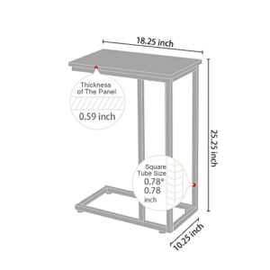 AZL1 Life Concept Chrome Accent Metal Base C Table for Living Room Bedroom Balcony Family and Office, White 2