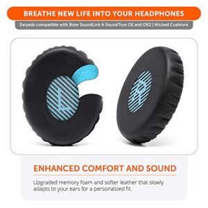 WC Wicked Cushions Replacement Ear Pads for Bose On-Ear 2 (OE2 & OE2i) Headphones - Earpads for Bose SoundTrue & SoundLink On-Ear (OE) Headphones - Softer Leather, Luxury Memory Foam, Added Thickness