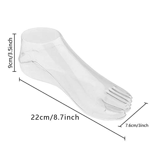 Groupcow Female Plastic Foot Model Tools for Sandals Display (Transparent)