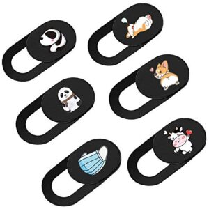 Laptop Camera Cover Slide Cute, Webcam Cover Cute 6 Pack 0.027in Ultra Thin Camera Blocker Protect Privacy Sliding Design for Computer/Laptop/Desktop/PC/iMac/MacBook Pro/Mac Mini/Smartphone(Mix