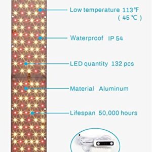 APLANT Grow Light, 20W Ultra-Thin LED Grow Lights for Indoor Plants Full Spectrum, 6/10/12H Timer Plant Light, 132 LEDs Under Cabinet Plant Growing Lamp Strip for Seedlings, Veg, Flowers (2pcs)