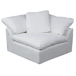 Sunset Trading Puff 7-Piece Fabric Slipcovered Modular Sectional in White