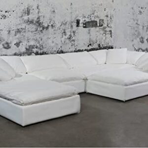 Sunset Trading Puff 7-Piece Fabric Slipcovered Modular Sectional in White