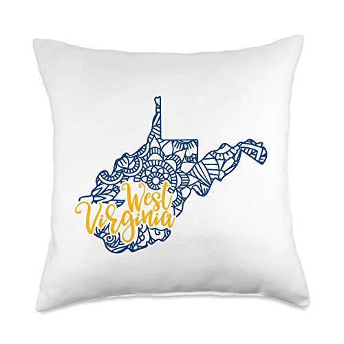 West Virginia Home Love Designs State Pride I Love West Virginia Throw Pillow, 18x18, Multicolor