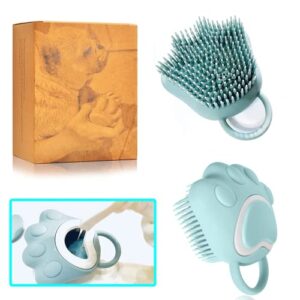 ctpeng dog bath brush,soft pet shampoo brush,cat massage brush for massaging washing＆bathing(blue)