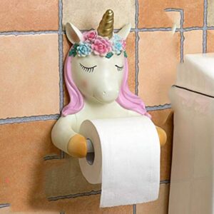 shuangj toilet toilet paper towel roll paper box creative cartoon cute sika deer roll paper hanger wall-mounted free punch fantasy unicorn