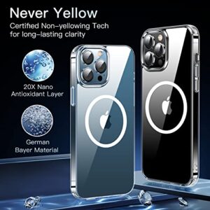 CASEKOO Magnetic Clear iPhone 12 Pro Max Case [No.1 Strong Magnets][Never Yellow][Military Grade Drop Protection] Compatible with MagSafe Protective Slim Thin Cover 6.7 inch 2020-Clear