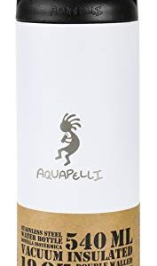 Aquapelli Vacuum Insulated Water Bottle, 18 Ounces, Arctic White