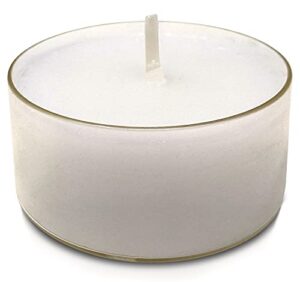hyoola pure tealight candles - 100% natural candles non toxic - 4 hour vegan tea lights candles in clear cup - 60 pack
