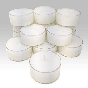 Hyoola Pure Tealight Candles - 100% Natural Candles Non Toxic - 4 Hour Vegan Tea Lights Candles in Clear Cup - 60 Pack
