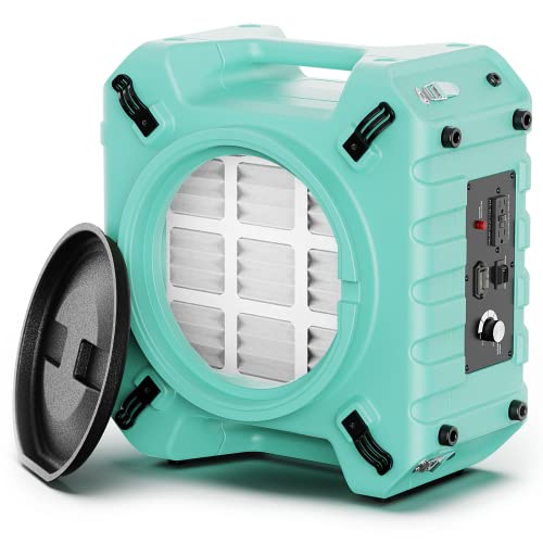 ALORAIR PureAiro HEPA Pro 770 industrial Air Scrubber, 3-Stage Filtration System, GFCI Outlet, Negative Machine, Air Scrubber for Water Damage Restoration Interior Decoration, Green