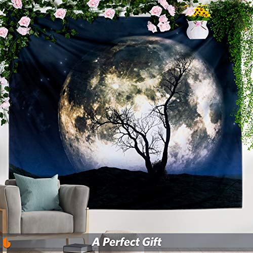 Urbanstrive Not Fade Moon Tapestry, Wall Tapestry for bedroom Aesthetic Hippy Tapestries for Bedroom Beach Blanket Home Decor, Machine Washable (51.2x59.1 Inches)(130x150 cm)