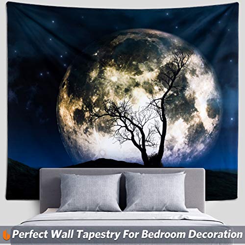 Urbanstrive Not Fade Moon Tapestry, Wall Tapestry for bedroom Aesthetic Hippy Tapestries for Bedroom Beach Blanket Home Decor, Machine Washable (51.2x59.1 Inches)(130x150 cm)