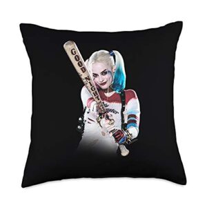 suicide squad harley quinn bat at you throw pillow, 18x18, multicolor