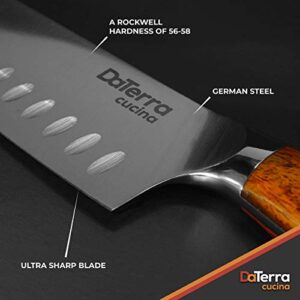 DaTerra Cucina Santoku Knife - 7 Inch | Eisenrose - Sharp German Steel - Professional Kitchen Knives