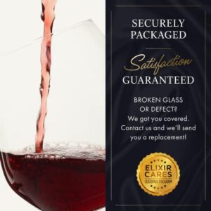ELIXIR GLASSWARE Stemless Red Wine Glasses Set of 4 - Hand Blown Crystal Stemless Wine Glasses - Unique Large Wine Glasses For Cabernet, Pinot Noir, Burgundy, Bordeaux 18oz, Clear