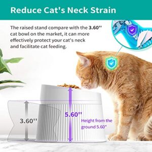 uahpet Elevated Cat Food Bowl Super Widen Raised Cat Food Dishes for Protecting Spine, Reliefing Whisker Fatigue, Anti-Vomiting 17° Tilted Pet Feeding Bowls with Silicone Mat for Indoor Cats