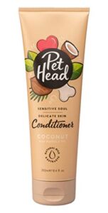 pet head dog conditioner 250ml, sensitive soul, coconut scent, conditioner for dogs with sensitive skin, professional grooming, vegan, hypoallergenic, natural, ph-neutral, gentle formula for puppies