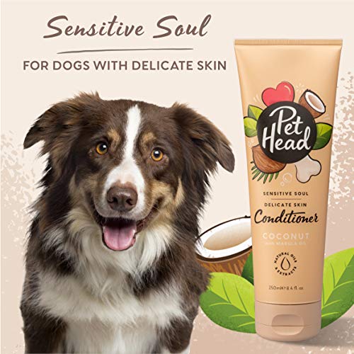 PET Head Dog Conditioner 250ml, Sensitive Soul, Coconut Scent, Conditioner for Dogs with Sensitive Skin, Professional Grooming, Vegan, Hypoallergenic, Natural, ph-Neutral, Gentle Formula for Puppies