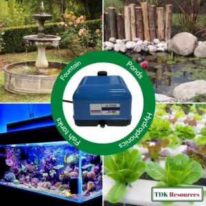 Blue Diamond Pumps V30 Aquarium Air Pump with 6 Outlet Manifold, Hydroponic Air Pump Aerator Will Oxygenate Your Fish Tank or Plant Life System, Designed to Run Several Air Stones from a Single Pump