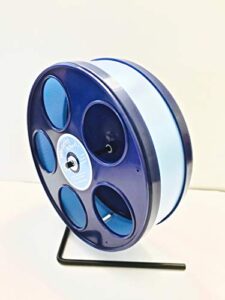 sugar glider/hamster 8" diameter (total height 9.5") exercise wheel blue with light blue track