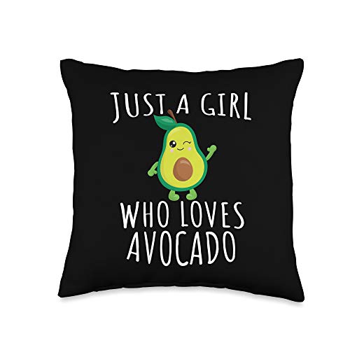 Just a girl who loves Apparel Just a Girl who Loves Avocado-Funny Guacamole Throw Pillow, 16x16, Multicolor