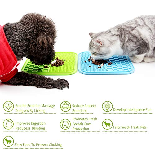 Licking Mat for Dogs and Cats, Premium Lick Mats with Suction Cups for Dog Anxiety Relief, Cat Lick Pad for Boredom Reducer, Dog Treat Mat Perfect for Bathing Grooming etc.
