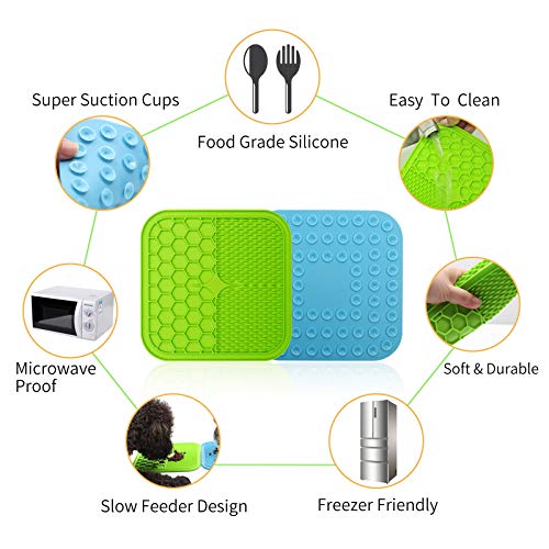 Licking Mat for Dogs and Cats, Premium Lick Mats with Suction Cups for Dog Anxiety Relief, Cat Lick Pad for Boredom Reducer, Dog Treat Mat Perfect for Bathing Grooming etc.