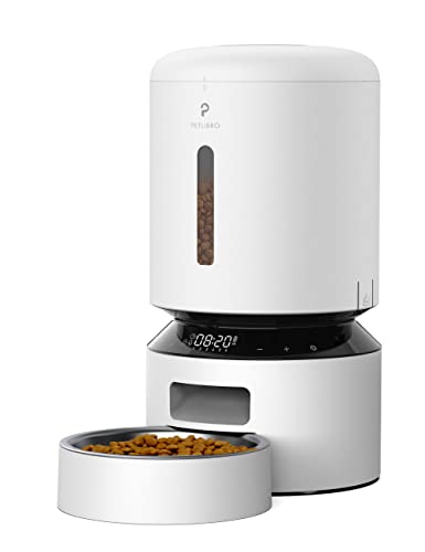 PETLIBRO Automatic Cat Feeder, 4L Auto Pet Dry Food Dispenser with Clog-Free Design, Low Food LED Indication, 0-50 Portion Control for 1-6 Meals Daily, 10s Voice Recorder for Small & Medium Pets