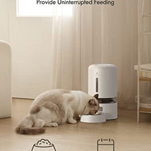 PETLIBRO Automatic Cat Feeder, 4L Auto Pet Dry Food Dispenser with Clog-Free Design, Low Food LED Indication, 0-50 Portion Control for 1-6 Meals Daily, 10s Voice Recorder for Small & Medium Pets