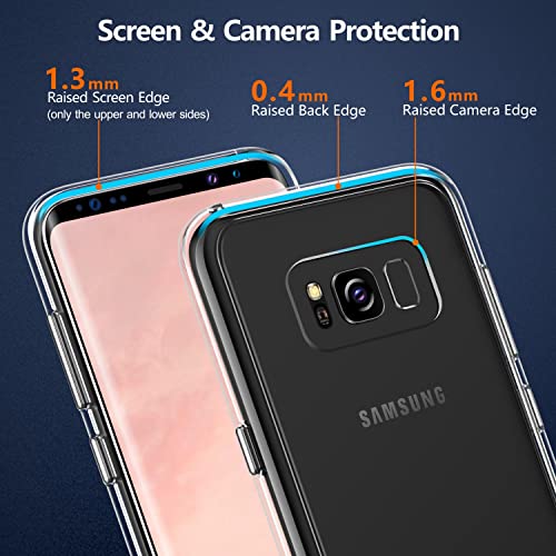 Rayboen for Samsung Galaxy S8 Phone Case Crystal Clear Design Shockproof Non-Slip Protective Samsung s8 Hard Plastic Phone Case PC Back & Soft TPU Frame Slim Fit S8 Cover Support Wireless Charging