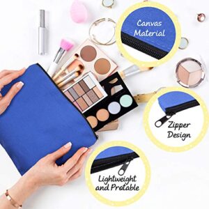 Weewooday 24 Pieces Bulk Makeup Bags Canvas Makeup Bags Bulk Canvas Zipper Pouch Bags Traveling Toiletry DIY Craft Pencil Bag with Zipper for Storage Supplies 12 Colors (9.25 x 6.89 Inch)