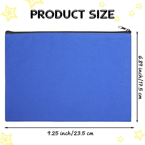 Weewooday 24 Pieces Bulk Makeup Bags Canvas Makeup Bags Bulk Canvas Zipper Pouch Bags Traveling Toiletry DIY Craft Pencil Bag with Zipper for Storage Supplies 12 Colors (9.25 x 6.89 Inch)