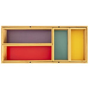 Totally Bamboo 5-Piece Organization & Storage Box Set, Great for Desk, Drawer, Bathroom, Makeup or Kitchen Storage