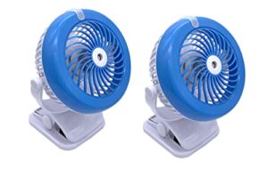 spark innovators go fan cool mist - portable rechargeable misting fan for home, office, and outdoor use - as seen on tv - pack of 2