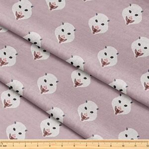 fabric by the yard [ 58" inches x 1 yard ] decorative fabric for sewing quilting apparel crafts home decor accents (geometrical cute opossum pattern)