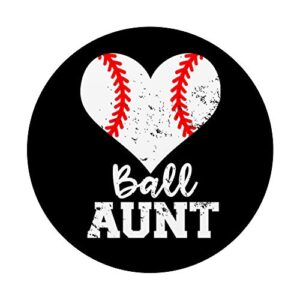 Ball Aunt Heart Funny Baseball Aunt PopSockets PopGrip: Swappable Grip for Phones & Tablets