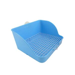 tehaux pet small rat toilet, square potty trainer corner litter bedding box pet pan for small animal/rabbit/guinea pig/galesaur/ferret ( blue )