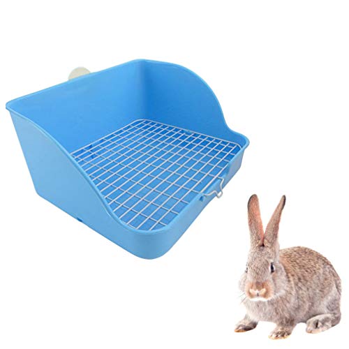 TEHAUX Pet Small Rat Toilet, Square Potty Trainer Corner Litter Bedding Box Pet Pan for Small Animal/Rabbit/Guinea Pig/galesaur/Ferret ( Blue )