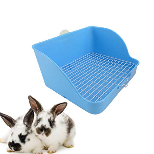 TEHAUX Pet Small Rat Toilet, Square Potty Trainer Corner Litter Bedding Box Pet Pan for Small Animal/Rabbit/Guinea Pig/galesaur/Ferret ( Blue )