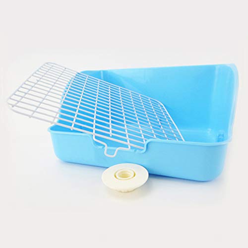 TEHAUX Pet Small Rat Toilet, Square Potty Trainer Corner Litter Bedding Box Pet Pan for Small Animal/Rabbit/Guinea Pig/galesaur/Ferret ( Blue )