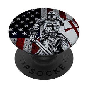 knight templar crusader warrior popsockets popgrip: swappable grip for phones & tablets