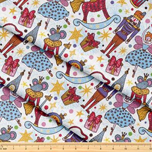 fabric by the yard [ 58" inches x 1 yard ] decorative fabric for sewing quilting apparel crafts home decor accents (christmas nutcracker pattern)