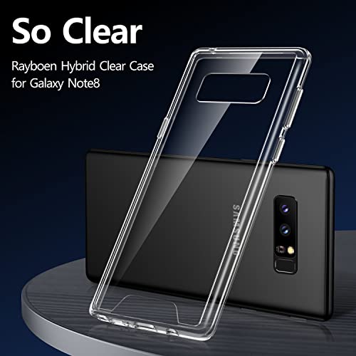 Rayboen Case for Samsung Galaxy Note 8, Crystal Clear Designed Shockproof Non-Slip Cell Phone Case, Hard Plastic Back & Soft TPU Frame Thin Protective Cover for Samsung Galaxy Note 8, 6.3 inch