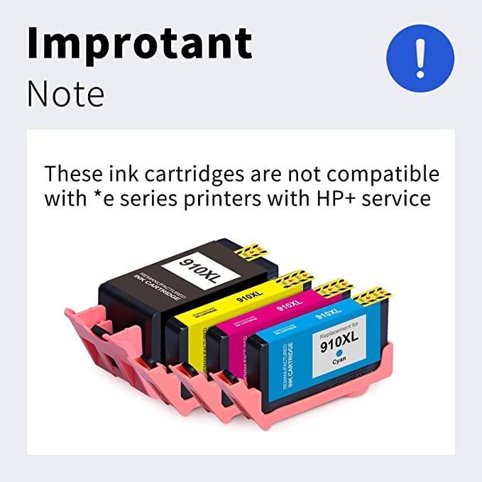 MYCARTRIDGE Remanufactured 910XL Ink Cartridge Replacement for HP 910XL 910 XL Works with OfficeJet Pro 8022 8020 8025 8028 8035 8015 8031 Printer (4-Pack)